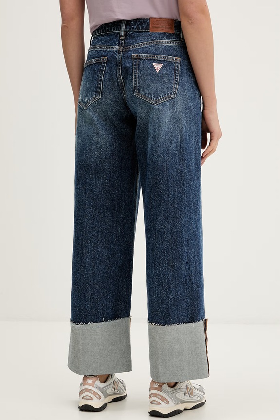 Odjeća Guess Jeans wide leg traperice za žene W6RA2B.D5M5L plava