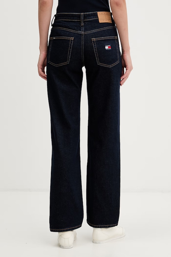 Odzież Tommy Jeans jeansy straight damskie DW0DW23584 granatowy