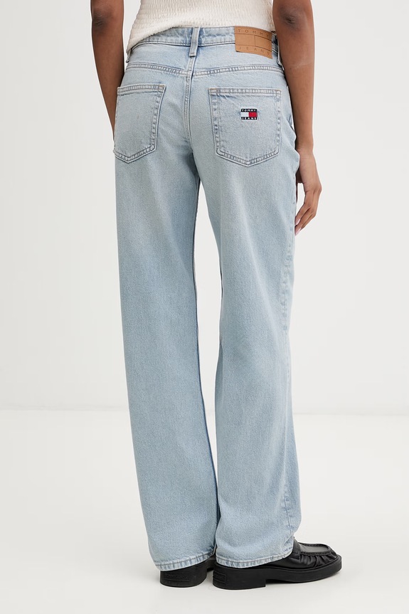 Oblačila Tommy Jeans ravne kavbojke ženske DW0DW23582 modra