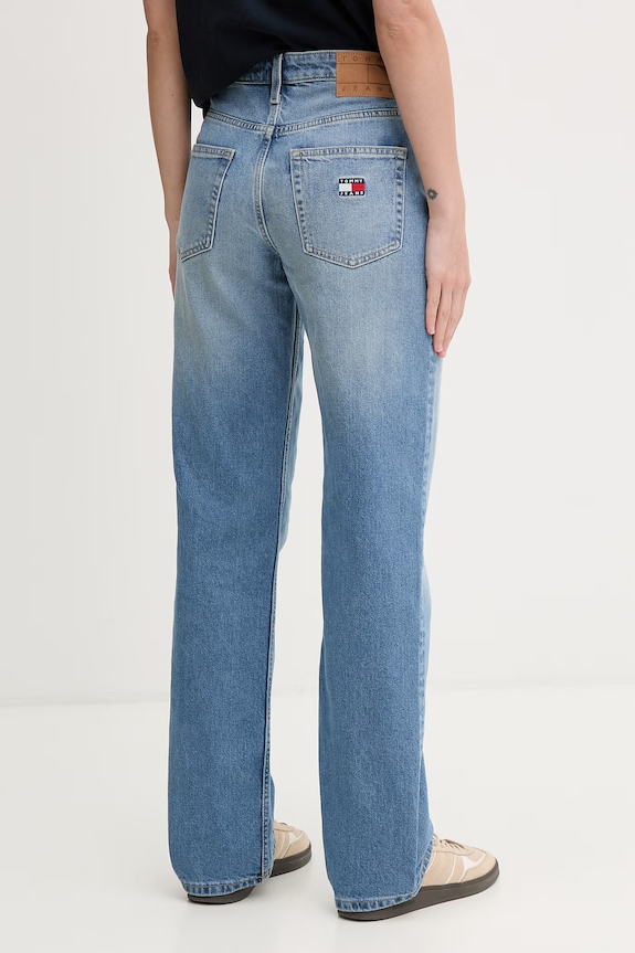 Oblečenie Tommy Jeans rifle rovné dámske DW0DW23581 modrá