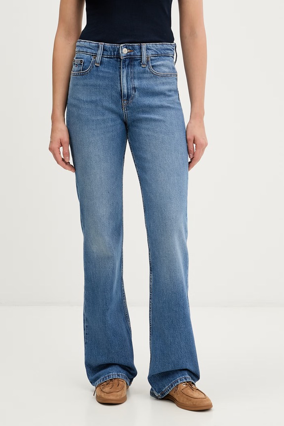 Tommy Jeans bootcut traperice za žene plava DW0DW23470