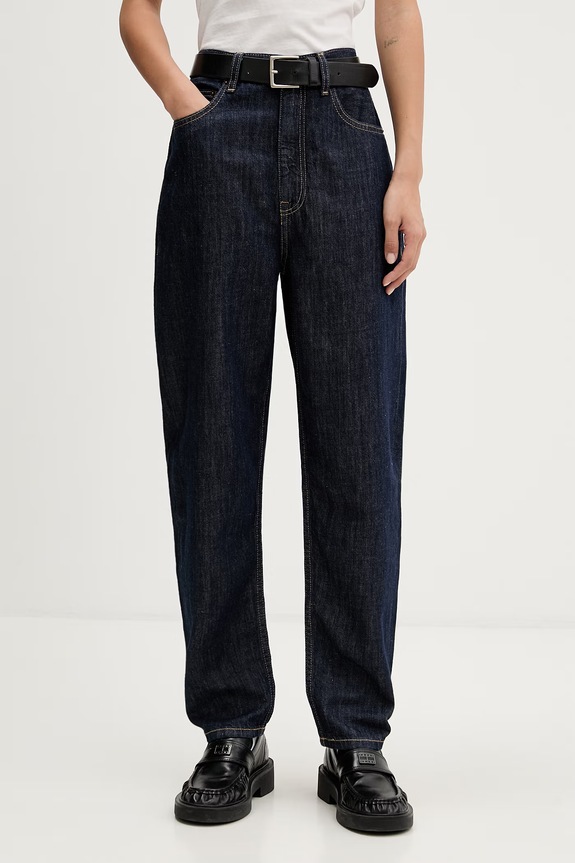 Tommy Jeans jeansy mom fit damskie granatowy DW0DW23459