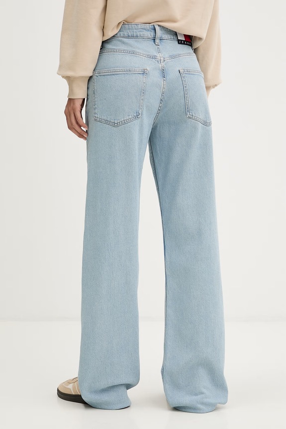 Odzież Tommy Jeans jeansy relaxed fit damskie DW0DW23112 niebieski