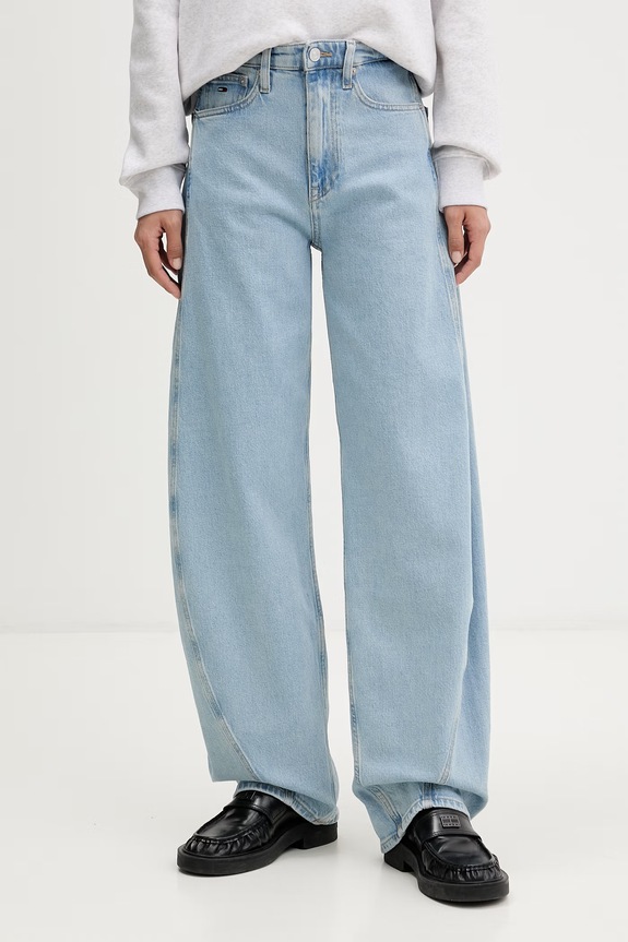Tommy Jeans jeansy barrel damskie niebieski DW0DW23102
