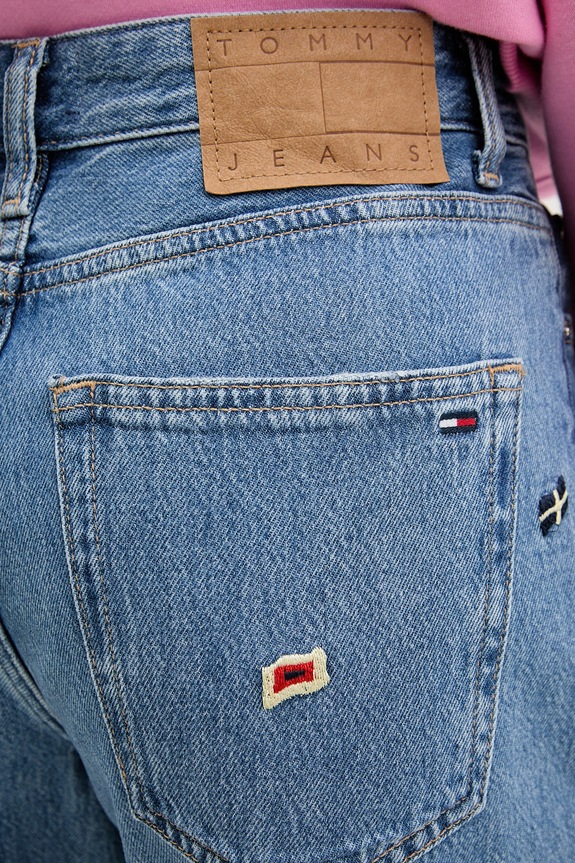 Tommy Jeans jeansy straight damskie niebieski DW0DW23100