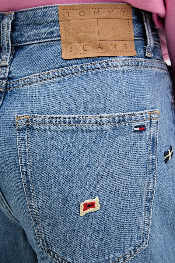 Tommy Jeans jeansy straight damskie niebieski DW0DW23100