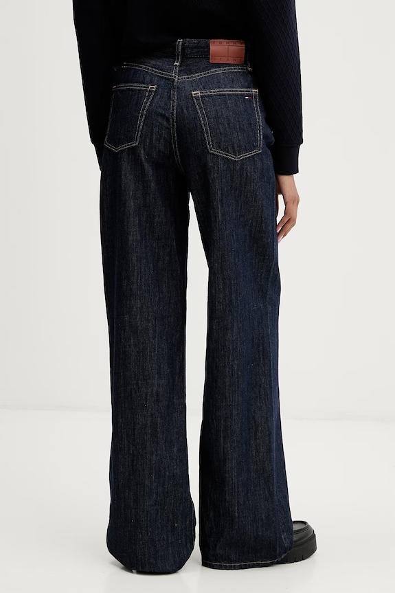 Oblečenie Tommy Jeans rifle wide leg dámske DW0DW23093 tmavomodrá