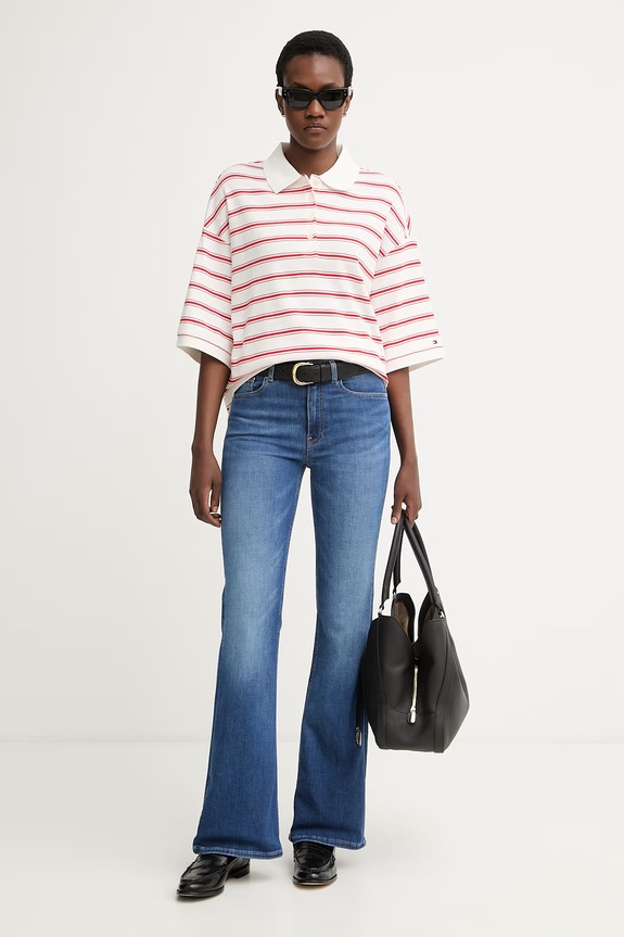 Tommy Hilfiger rifle flare dámske WW0WW49952 modrá AW26
