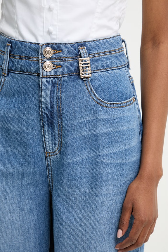 Morgan blugi wide leg pentru femei PILOFI albastru 261.PILOFI