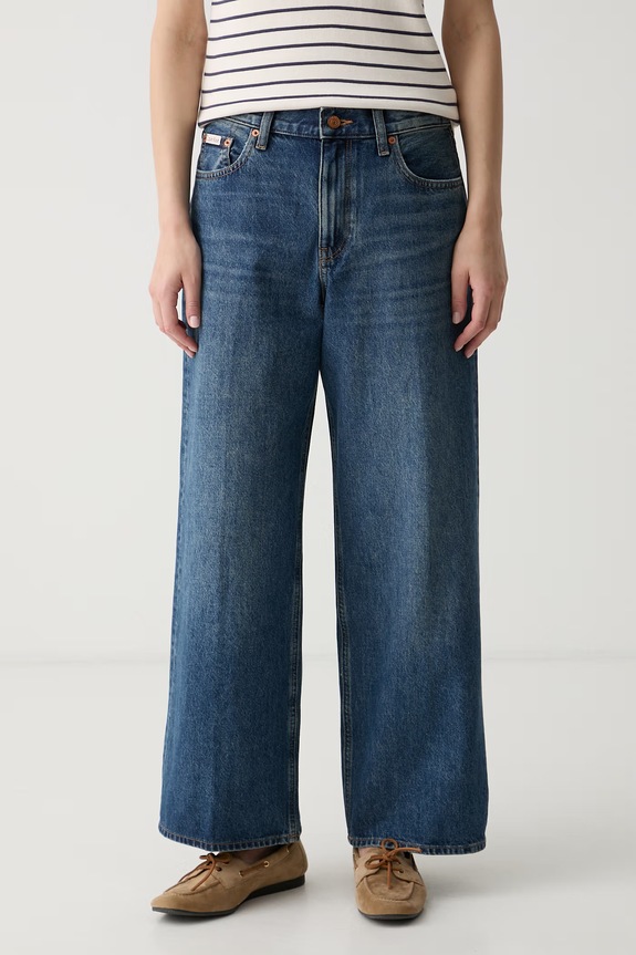 Calvin Klein Jeans wide leg traperice za žene plava LV047G914G