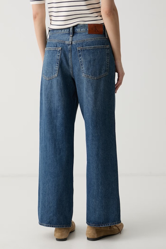 Odjeća Calvin Klein Jeans wide leg traperice za žene LV047G914G plava