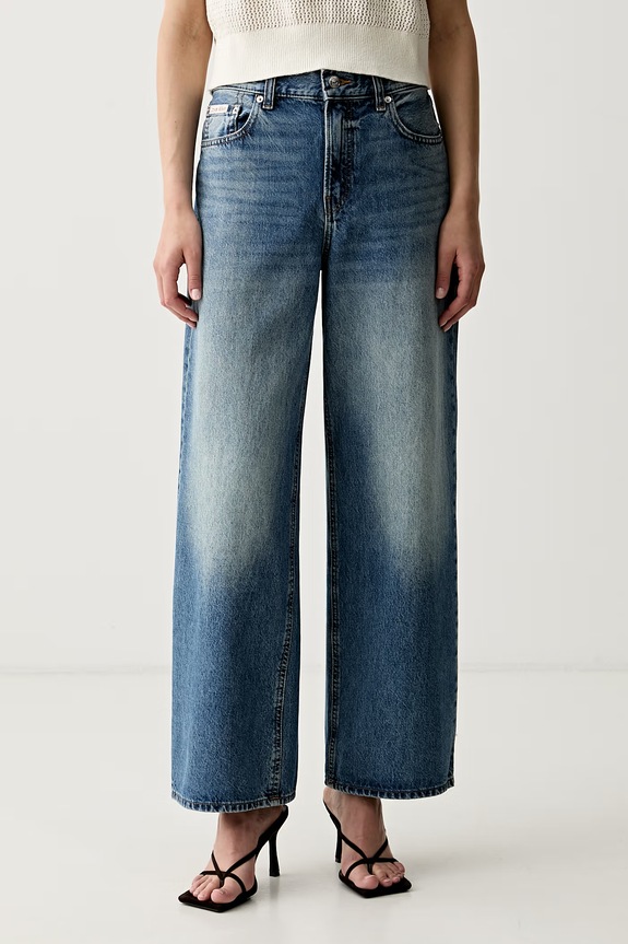 Calvin Klein Jeans rifle relaxed fit dámske modrá LV047G912G