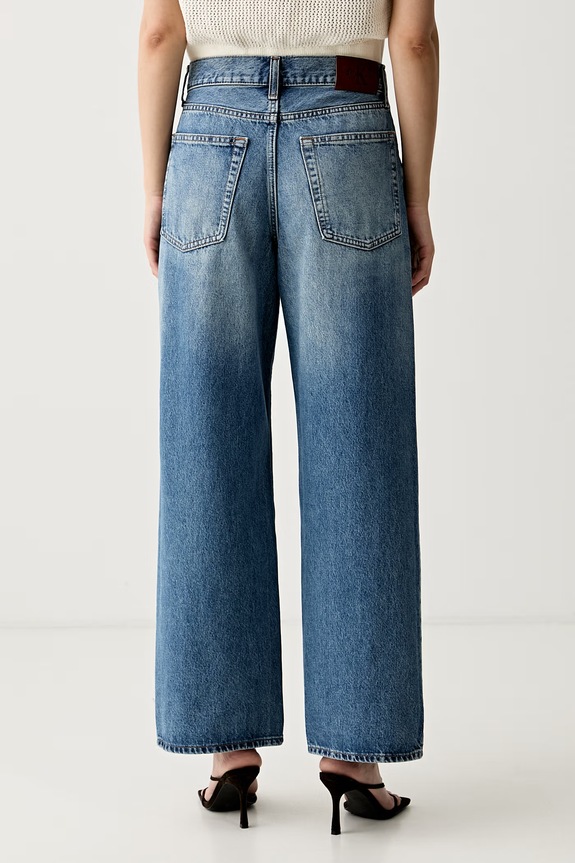 Oblečenie Calvin Klein Jeans rifle relaxed fit dámske LV047G912G modrá