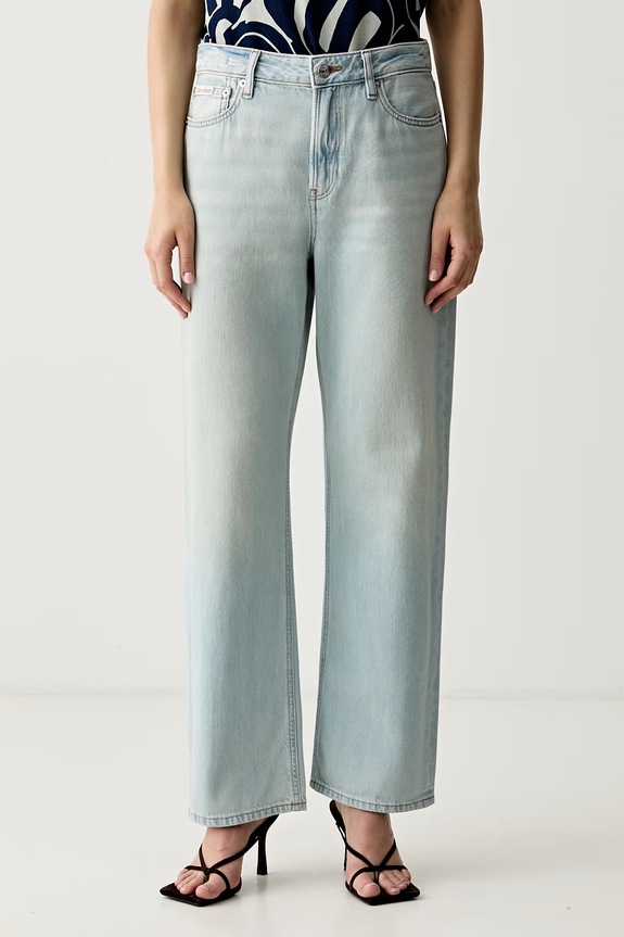 Calvin Klein Jeans rifle straight dámske modrá LV047G797G
