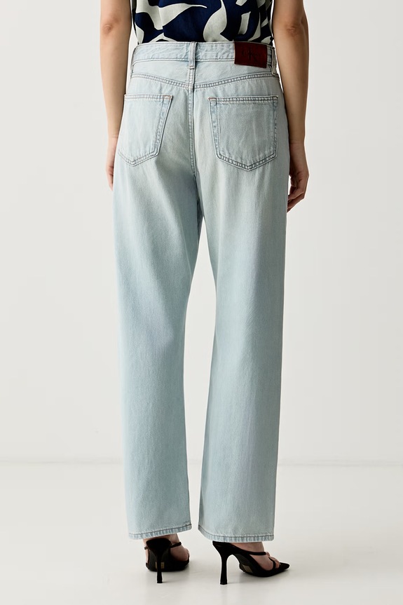 Oblečenie Calvin Klein Jeans rifle straight dámske LV047G797G modrá