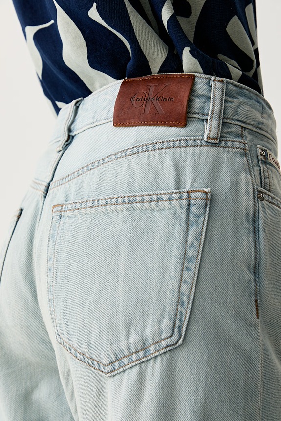 Calvin Klein Jeans rifle straight dámske modrá LV047G797G