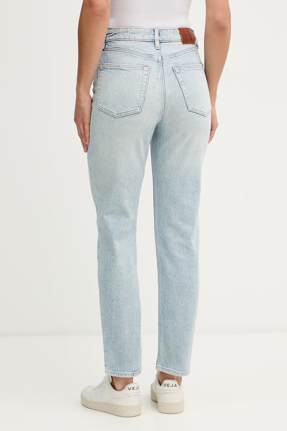 Дрехи Calvin Klein Jeans дънки mom fit дамски LV047G793G син