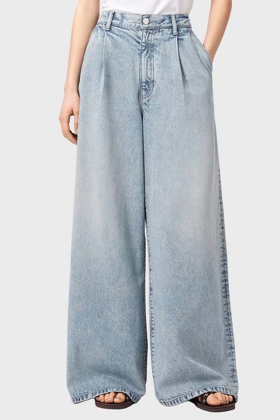 AllSaints blugi wide leg pentru femei HAZE albastru W073EE