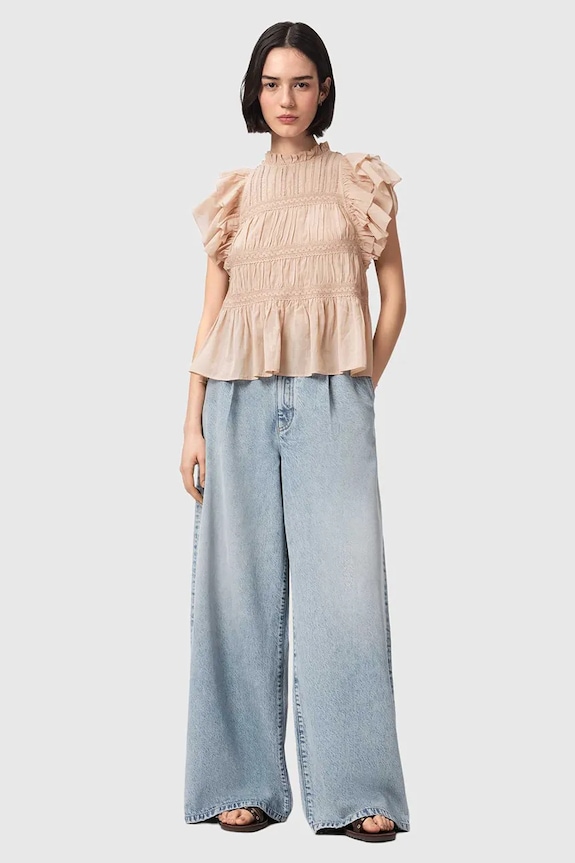 AllSaints blugi wide leg pentru femei HAZE albastru W073EE