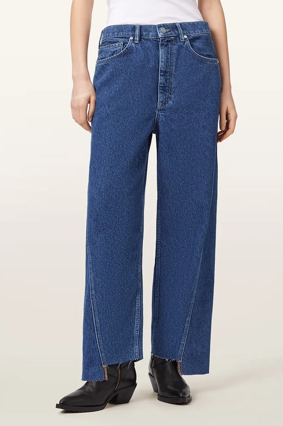 AllSaints jeansy loose damskie FOX granatowy W065EE