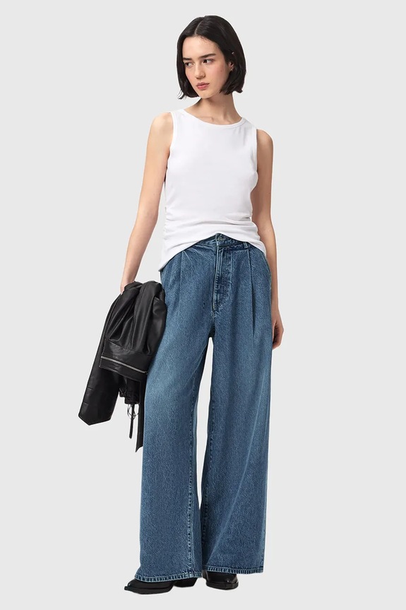 AllSaints blugi wide leg pentru femei HAZE albastru W047EE