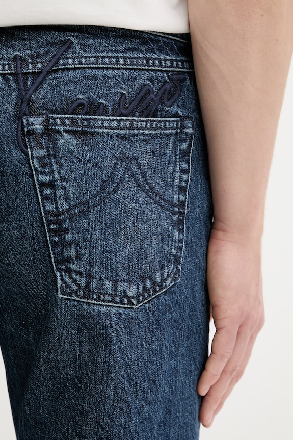 Kenzo джинсы straight для мужчин тёмно-синий FG65DP3366U3