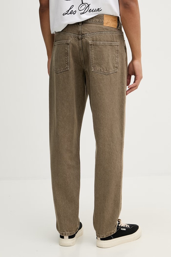 Odzież Les Deux jeansy tapered męskie 1001845 brązowy