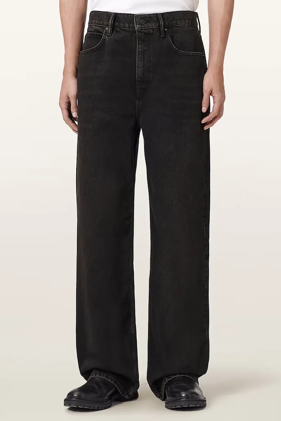 AllSaints jeansy szerokie męskie LENNY brązowy M003EE