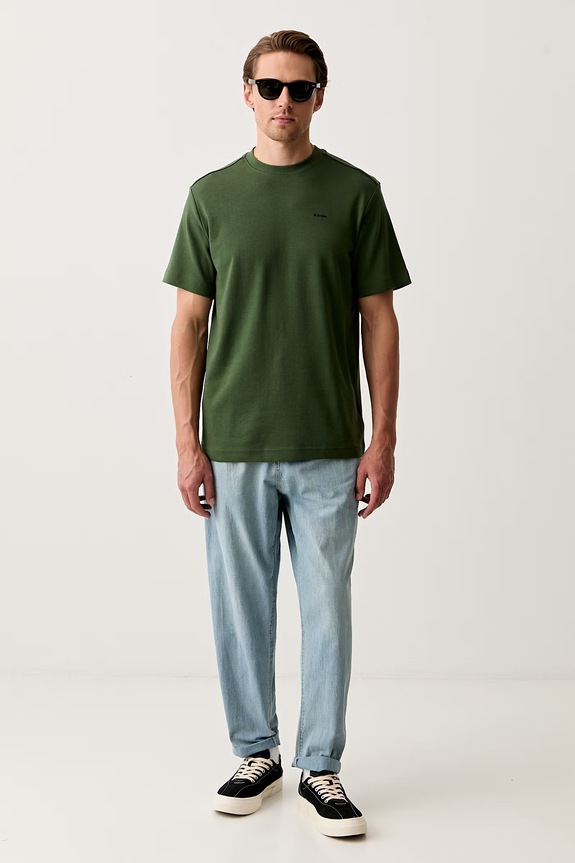 G-Star relaxed fit traperice za muškarce Pleated Chino Denim Relaxed Tapered D29381.E356 plava AW26