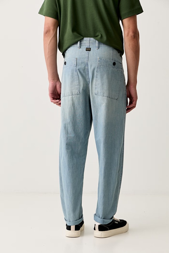 Odjeća G-Star relaxed fit traperice za muškarce Pleated Chino Denim Relaxed Tapered D29381.E356 plava