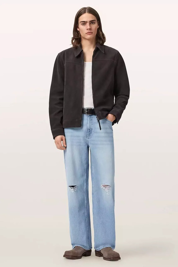 Oblečenie AllSaints rifle straight pánske LENNY M020EE modrá