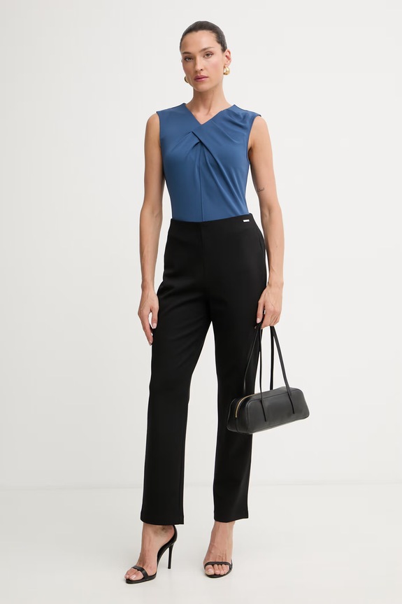 Calvin Klein spodnie damskie z wiskozą LV044F659G czarny AW26