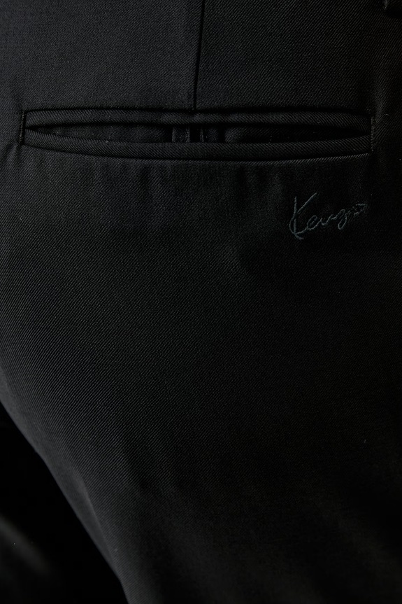 Kenzo spodnie damskie wełniane czarny FG62PA3159TV