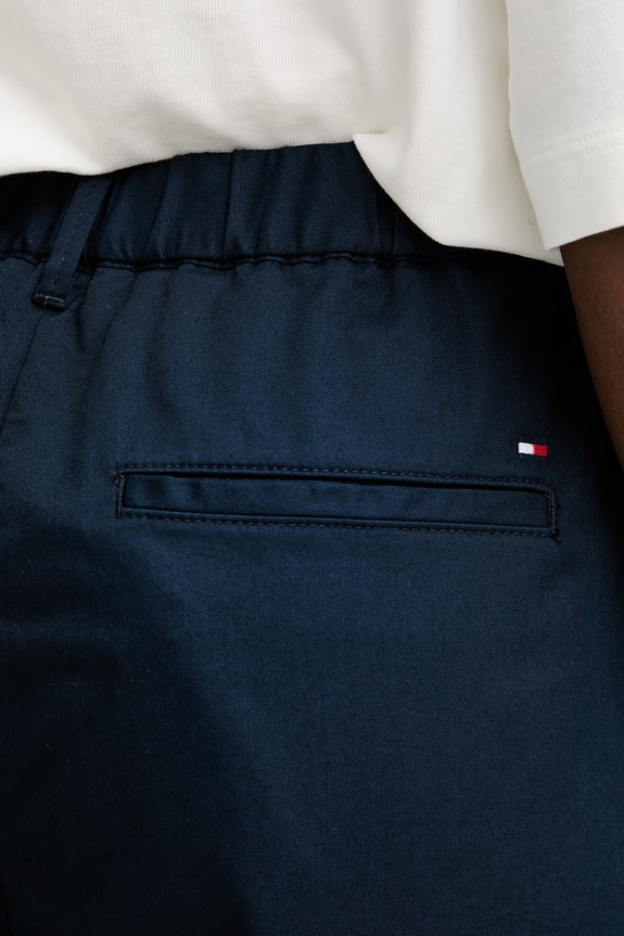 Tommy Hilfiger nohavice dámske bavlnené tmavomodrá WW0WW50089