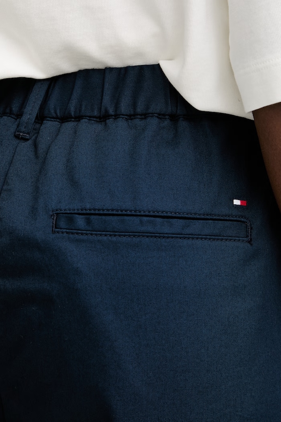 Tommy Hilfiger nohavice dámske bavlnené tmavomodrá WW0WW50089