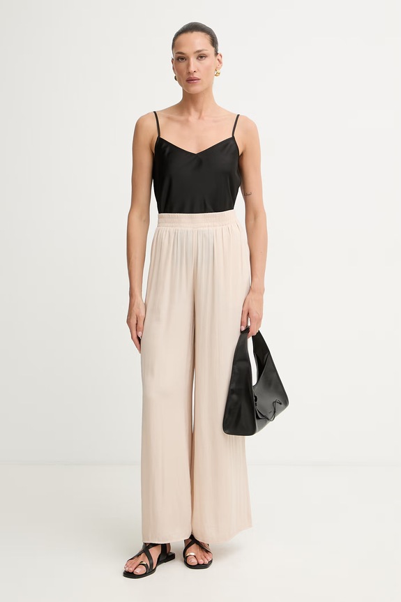 Morgan παντελόνι wide leg γυναικείο PWENDA 261.PWENDA μπεζ AW26
