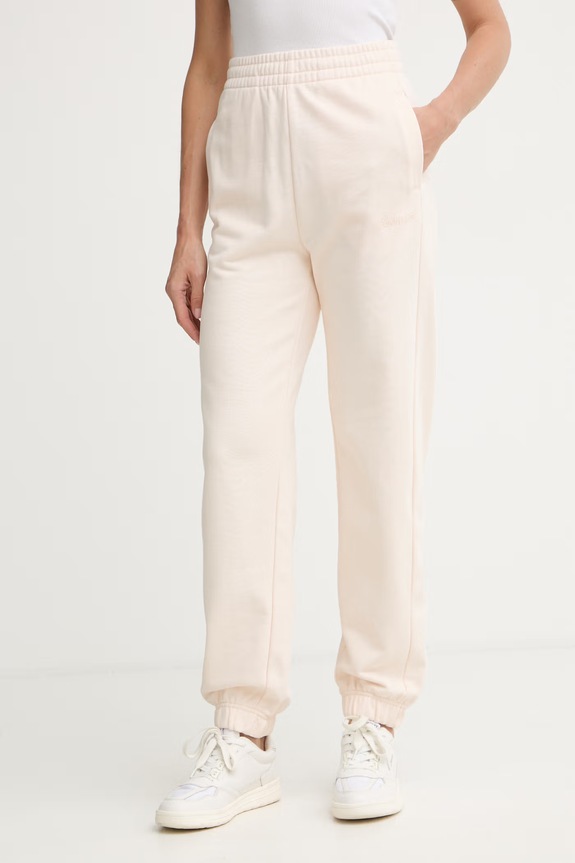 Calvin Klein donji dio trenirke za žene od pamuka bež LV044G216G