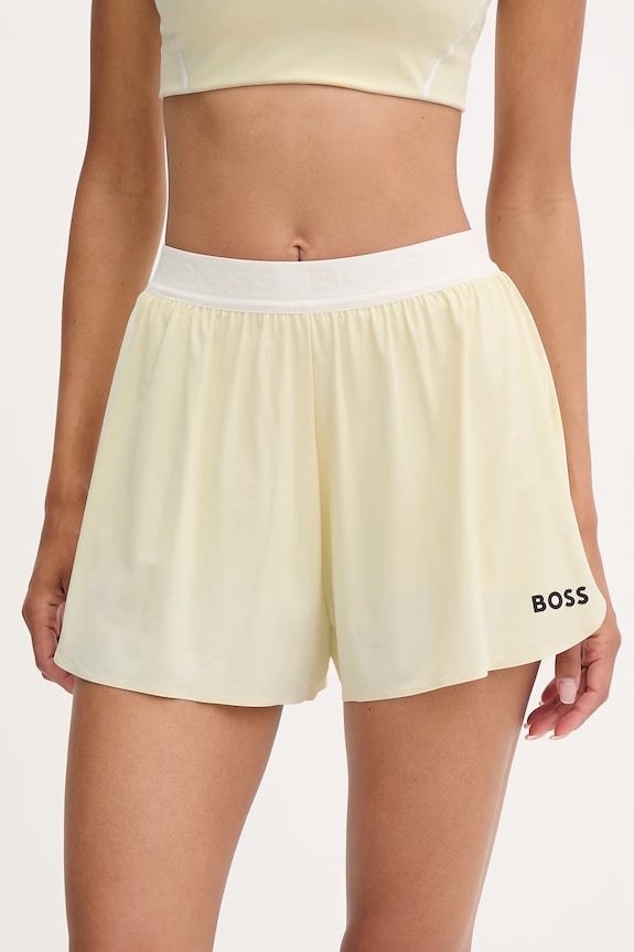 BOSS σορτς γυναικεία Erunner1 μπεζ 50569430