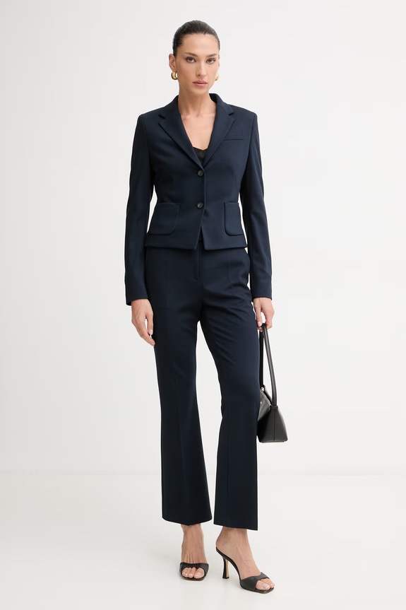 BOSS hlače od odijela za žene Talia-Crop1 50563831 mornarsko plava AW26