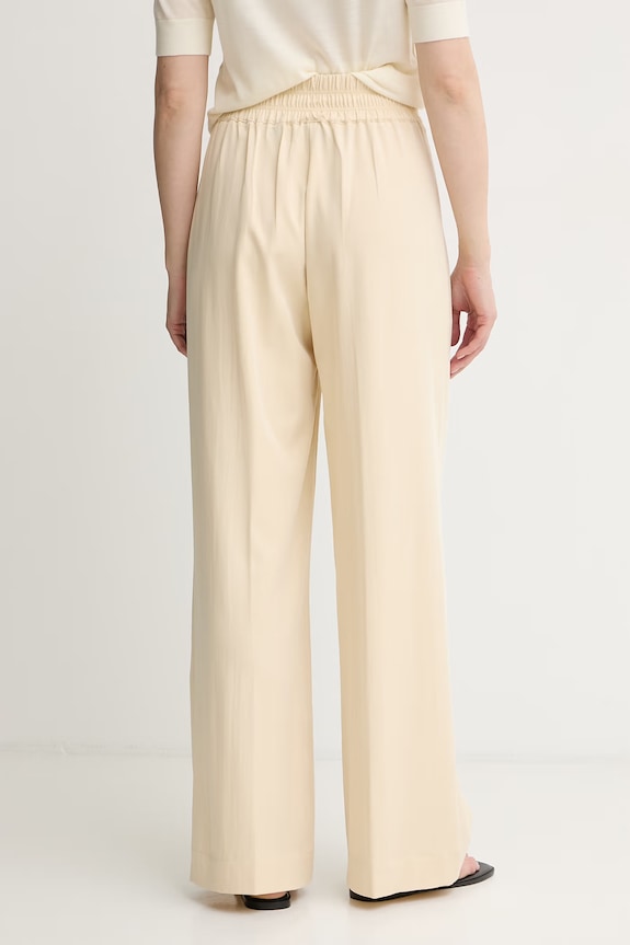 Oblečení BOSS Orange regular fit kalhoty dámské s viskózou C_Tarima 50558096 béžová