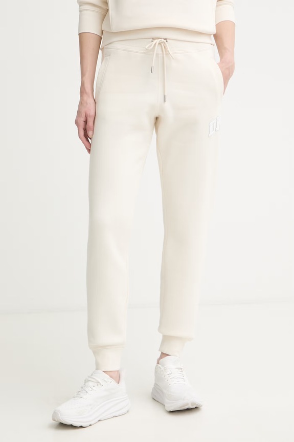 DKNY spodnie dresowe damskie z bawełną beżowy DP6P3896