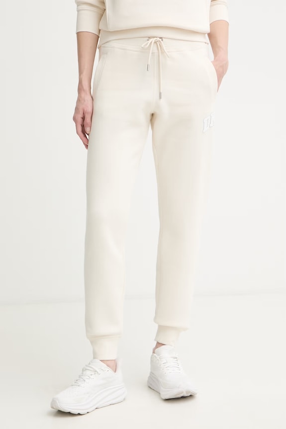 DKNY spodnie dresowe damskie z bawełną beżowy DP6P3896
