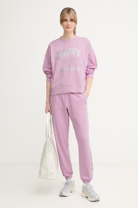 DKNY spodnie dresowe damskie DP6P3863 fioletowy AW26