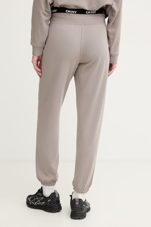 DKNY spodnie dresowe damskie z bawełną DP6P3857 beżowy AW26