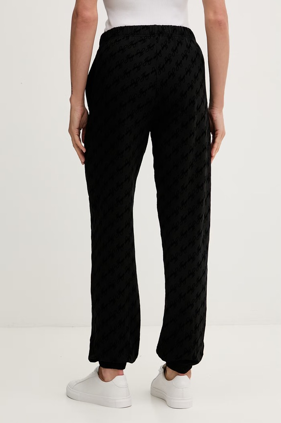 Oblečenie HUGO nohavice loungwear dámske s bavlnou FLOKKY_PANT 50566682 čierna