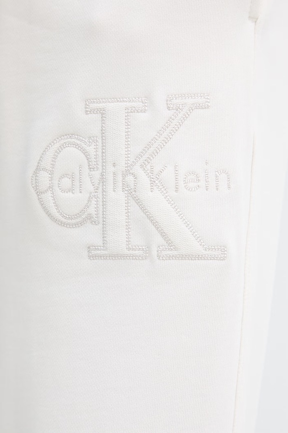 Calvin Klein Jeans spodnie dresowe damskie bawełniane beżowy LV047G822G
