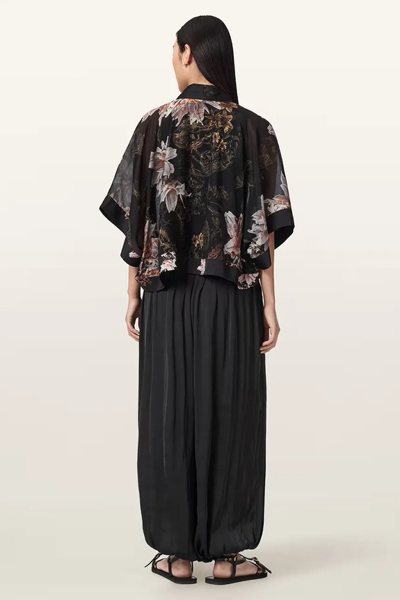AllSaints spodnie baggy damskie ESHE W063TE czarny
