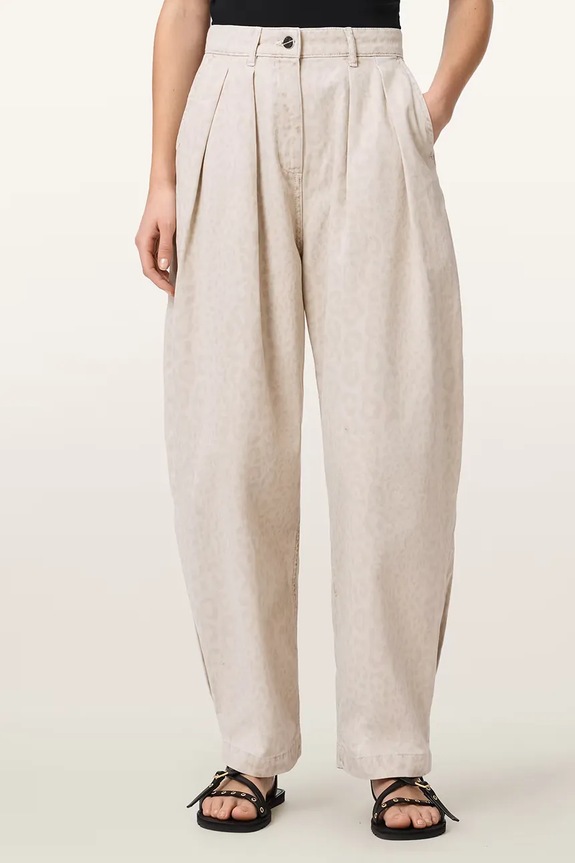 AllSaints spodnie baggy damskie bawełniane BECCA beżowy W089EC