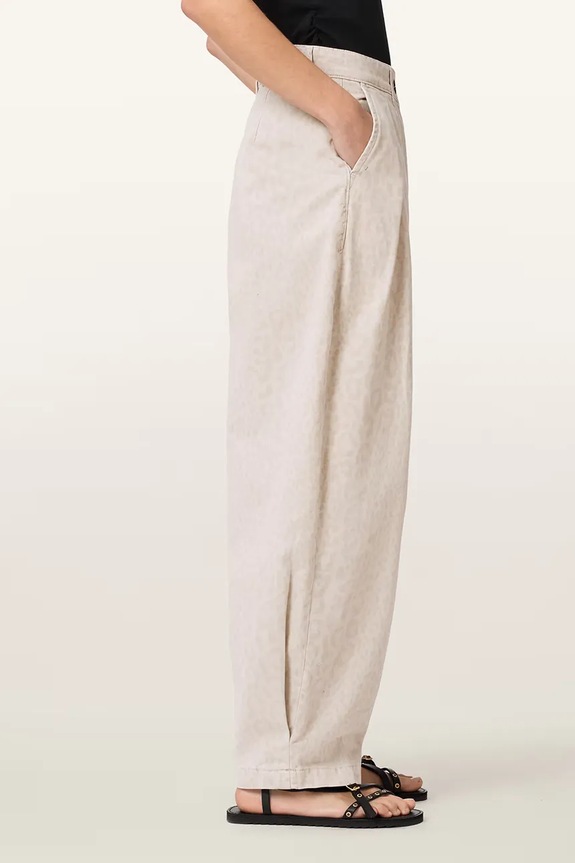 AllSaints spodnie baggy damskie bawełniane BECCA beżowy W089EC