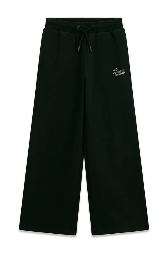Guess παντελόνι wide leg παιδικό βαμβακερό μαύρο J6YB15.K3935.9BY2